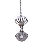 گردنبند سواروسکی طرح صدف و مروارید
